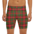 Pixel Stewart Scottish Tartan Print Men's Long Boxer Briefs
