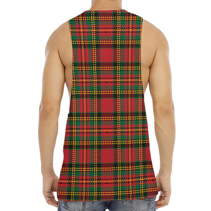 Pixel Stewart Scottish Tartan Print Men's Muscle Tank Top