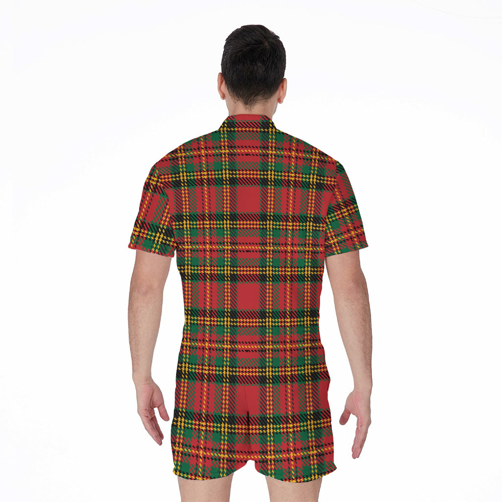 Pixel Stewart Scottish Tartan Print Men's Rompers