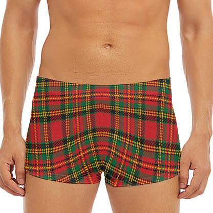 Pixel Stewart Scottish Tartan Print Men's Short Boxer Briefs