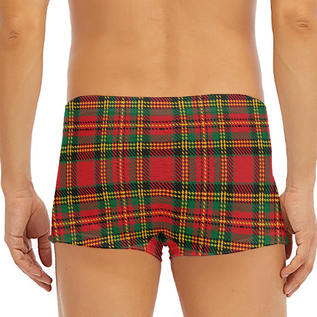 Pixel Stewart Scottish Tartan Print Men's Short Boxer Briefs