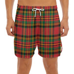 Pixel Stewart Scottish Tartan Print Men's Split Running Shorts