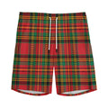 Pixel Stewart Scottish Tartan Print Men's Athletic Shorts