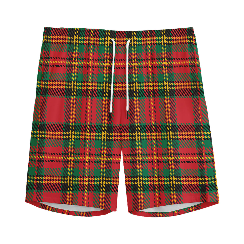 Pixel Stewart Scottish Tartan Print Men's Sports Shorts