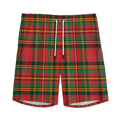 Pixel Stewart Scottish Tartan Print Men's Sports Shorts