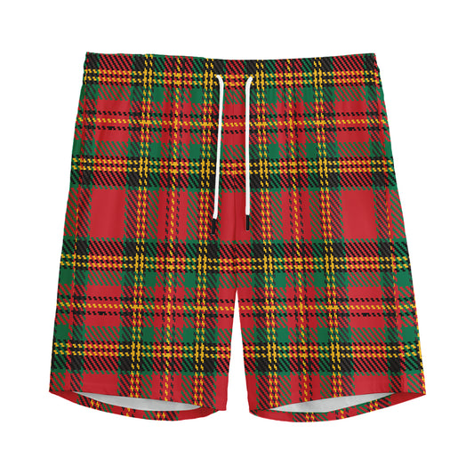 Pixel Stewart Scottish Tartan Print Men's Sports Shorts