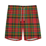 Pixel Stewart Scottish Tartan Print Men's Sports Shorts