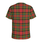 Pixel Stewart Scottish Tartan Print Men's Sports T-Shirt