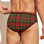 Pixel Stewart Scottish Tartan Print Men's Swim Briefs