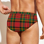 Pixel Stewart Scottish Tartan Print Men's Swim Briefs