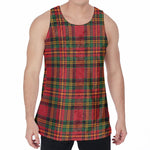 Pixel Stewart Scottish Tartan Print Men's Velvet Tank Top