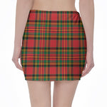 Pixel Stewart Scottish Tartan Print Pencil Mini Skirt