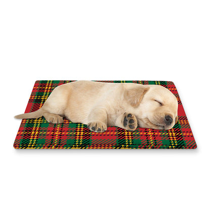 Pixel Stewart Scottish Tartan Print Pet Cooling Mat Cover