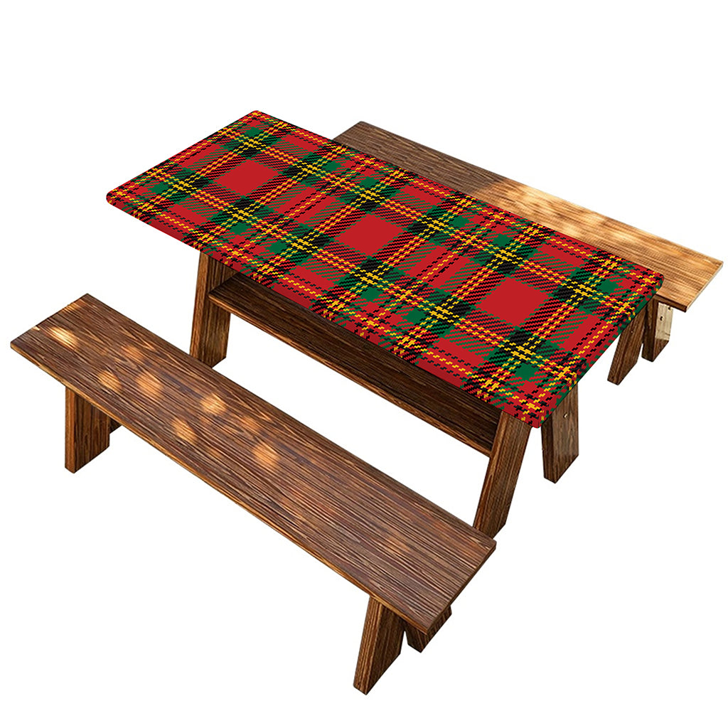 Pixel Stewart Scottish Tartan Print Picnic Table Cover