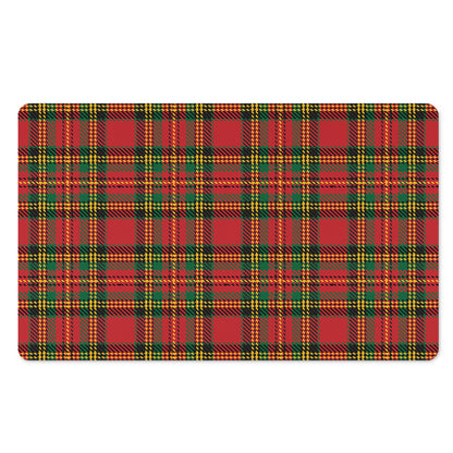 Pixel Stewart Scottish Tartan Print Polyester Doormat