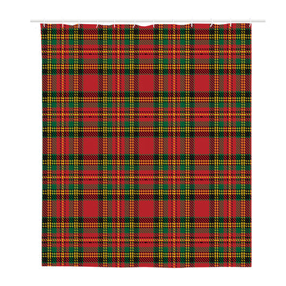 Pixel Stewart Scottish Tartan Print Polyester Shower Curtain
