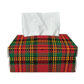 Pixel Stewart Scottish Tartan Print Rectangle Tissue Box Cover