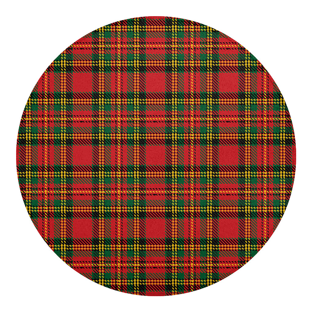 Pixel Stewart Scottish Tartan Print Round Blanket
