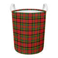 Pixel Stewart Scottish Tartan Print Round Laundry Basket