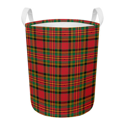 Pixel Stewart Scottish Tartan Print Round Laundry Basket