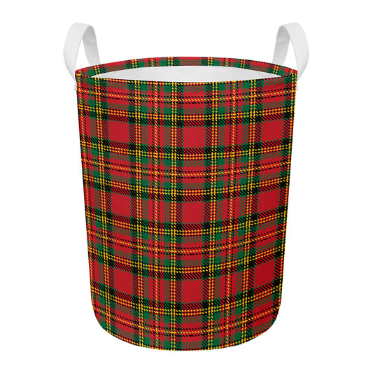 Pixel Stewart Scottish Tartan Print Round Laundry Basket