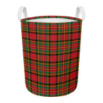 Pixel Stewart Scottish Tartan Print Round Laundry Basket