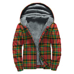 Pixel Stewart Scottish Tartan Print Sherpa Lined Zip Up Hoodie