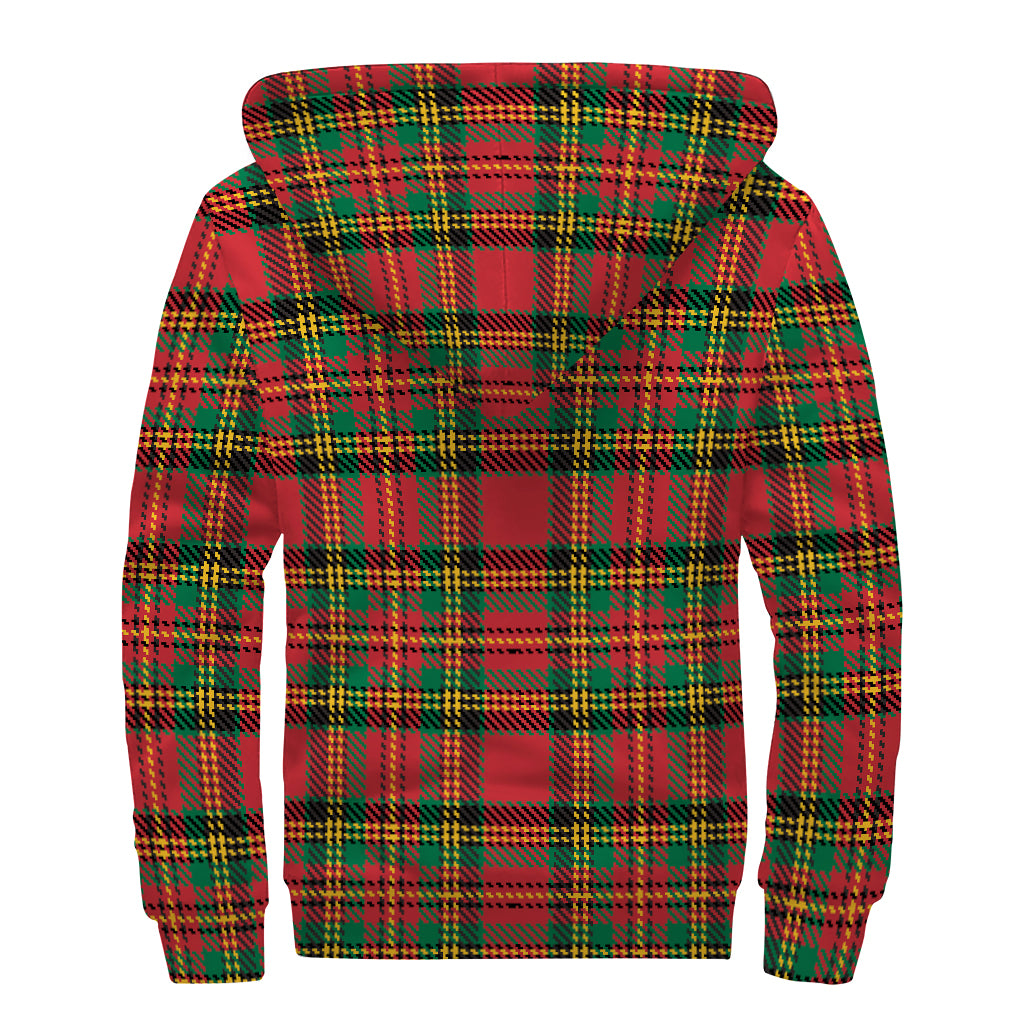 Pixel Stewart Scottish Tartan Print Sherpa Lined Zip Up Hoodie