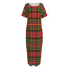 Pixel Stewart Scottish Tartan Print Short Sleeve Long Nightdress