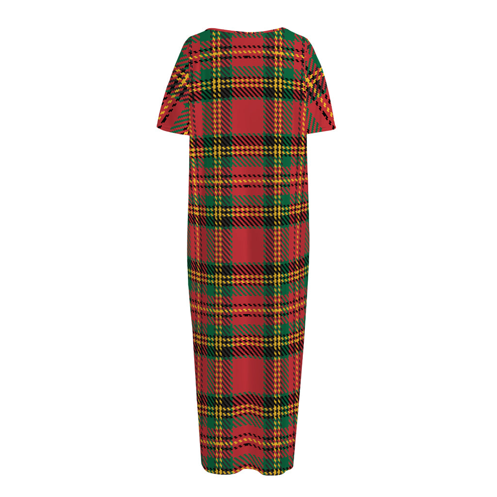 Pixel Stewart Scottish Tartan Print Short Sleeve Long Nightdress