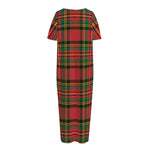 Pixel Stewart Scottish Tartan Print Short Sleeve Long Nightdress