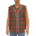 Pixel Stewart Scottish Tartan Print Sleeveless Baseball Jersey