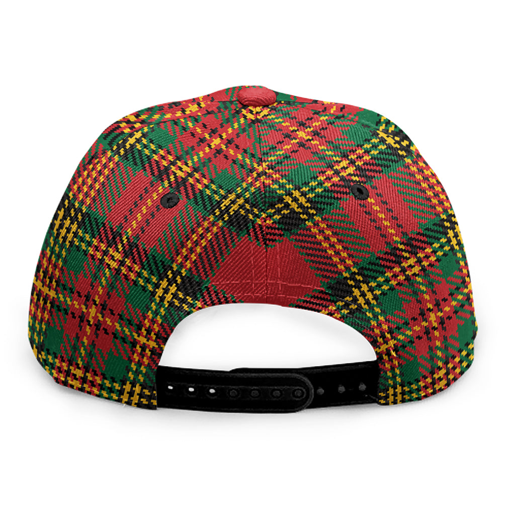 Pixel Stewart Scottish Tartan Print Snapback Cap
