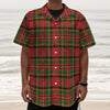 Pixel Stewart Scottish Tartan Print Textured Short Sleeve Shirt