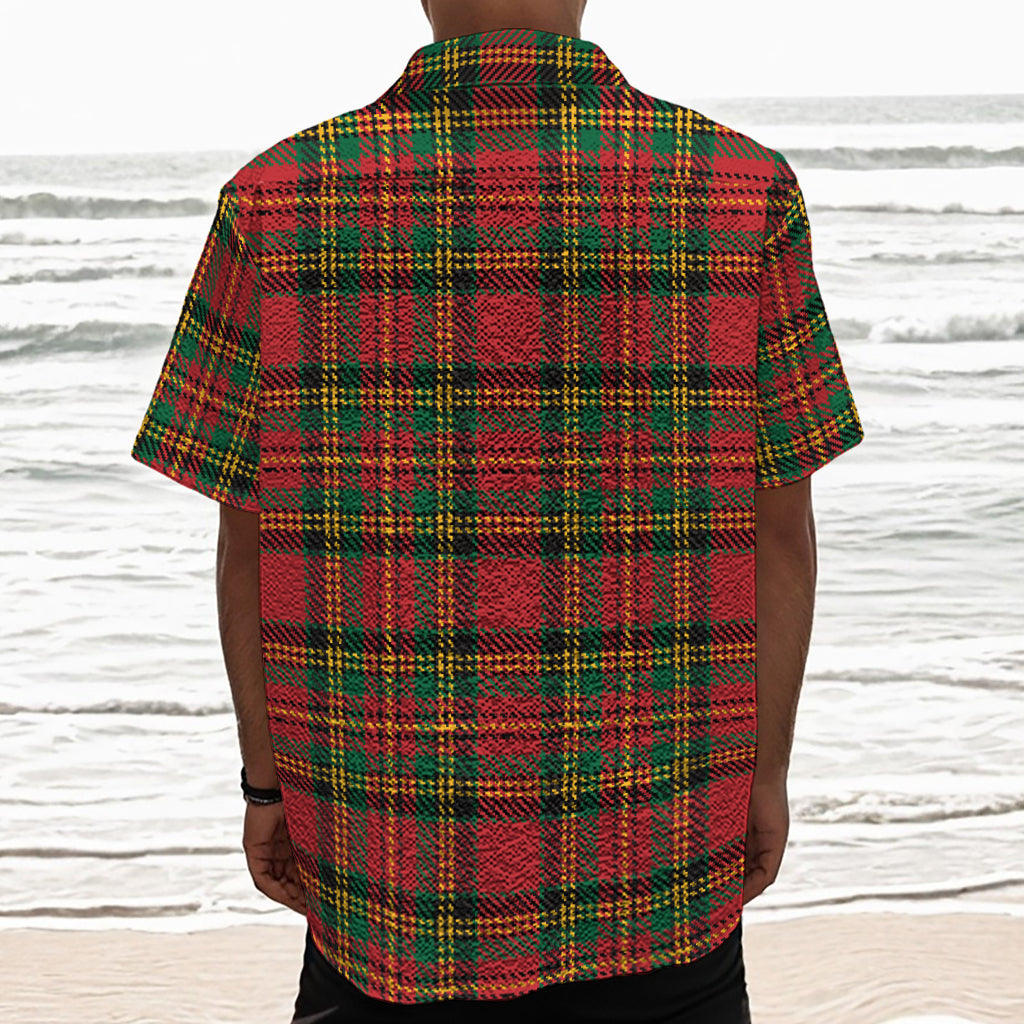 Pixel Stewart Scottish Tartan Print Textured Short Sleeve Shirt