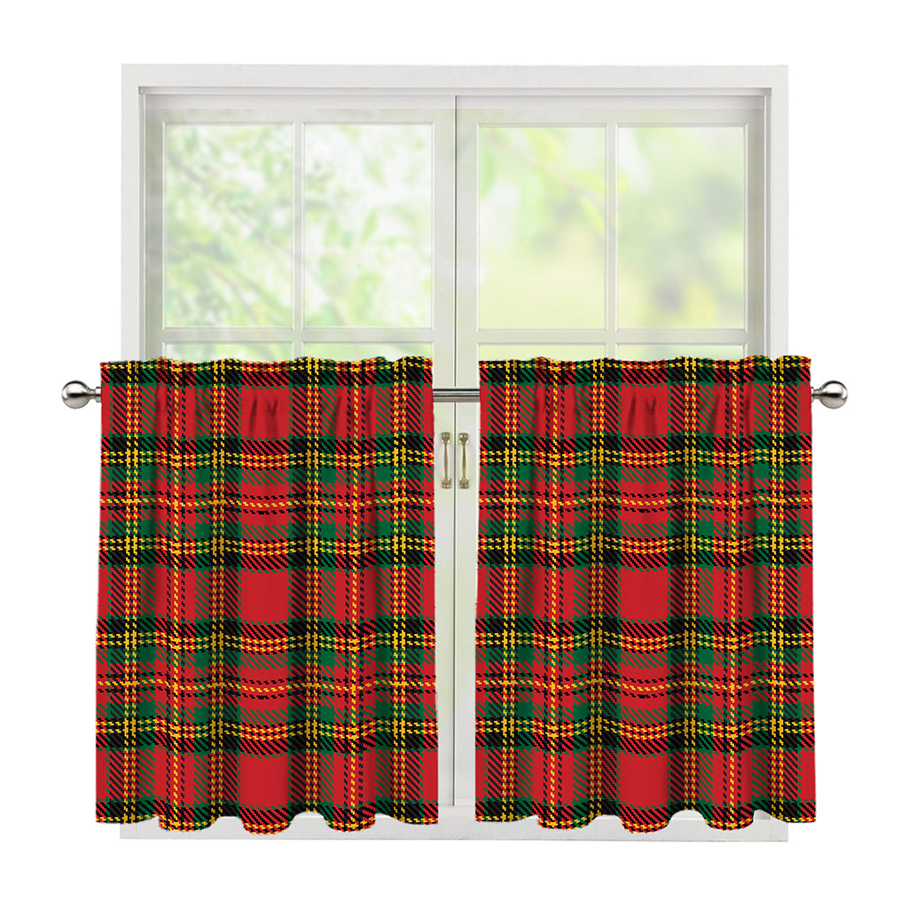 Pixel Stewart Scottish Tartan Print Tier Curtains