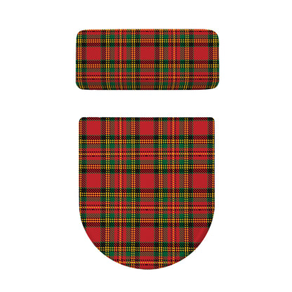 Pixel Stewart Scottish Tartan Print Toilet Lid And Tank Cover Set