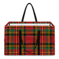 Pixel Stewart Scottish Tartan Print Utility Tote Bag