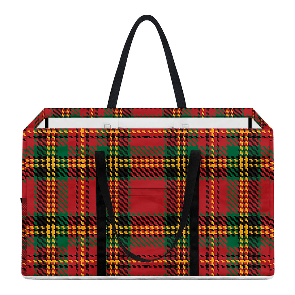 Pixel Stewart Scottish Tartan Print Utility Tote Bag