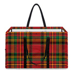 Pixel Stewart Scottish Tartan Print Utility Tote Bag
