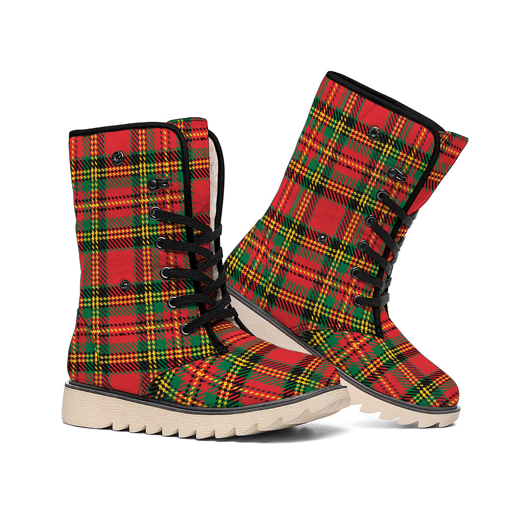 Pixel Stewart Scottish Tartan Print Winter Boots