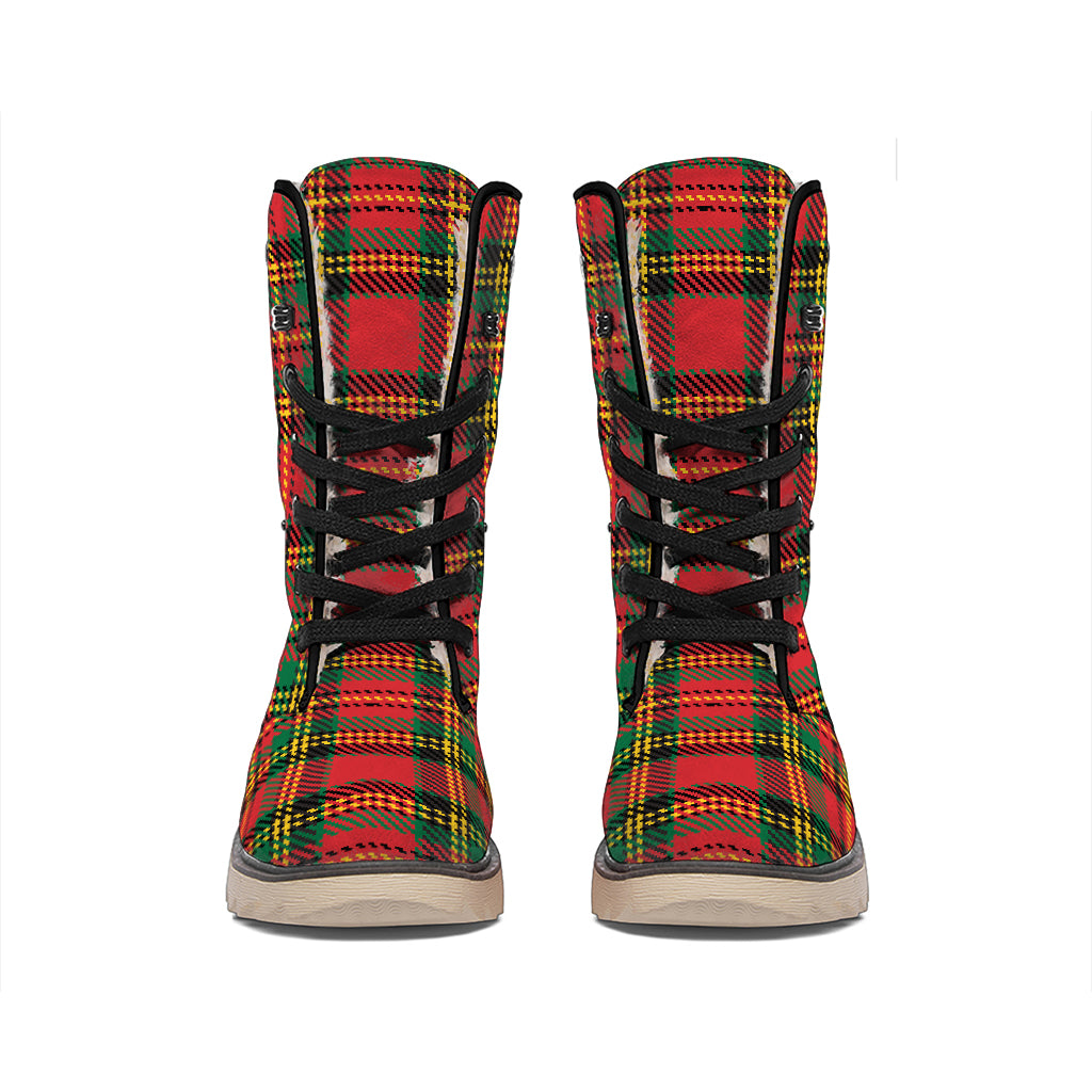Pixel Stewart Scottish Tartan Print Winter Boots