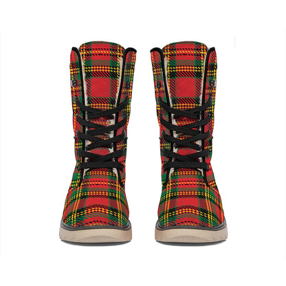 Pixel Stewart Scottish Tartan Print Winter Boots