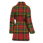 Pixel Stewart Scottish Tartan Print Women's Bathrobe