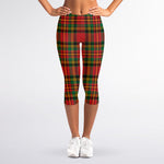Pixel Stewart Scottish Tartan Print Women's Capri Leggings