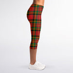 Pixel Stewart Scottish Tartan Print Women's Capri Leggings
