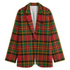 Pixel Stewart Scottish Tartan Print Women's Cotton Blazer