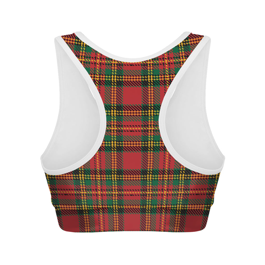 Pixel Stewart Scottish Tartan Print Women's Sports Bra