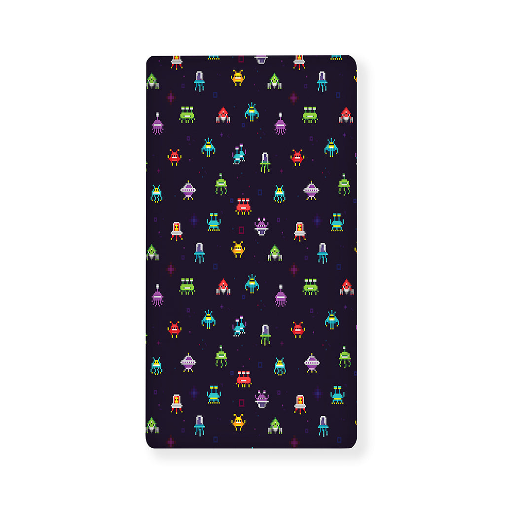 Pixel UFO Aliens Pattern Print Baby Crib Sheet