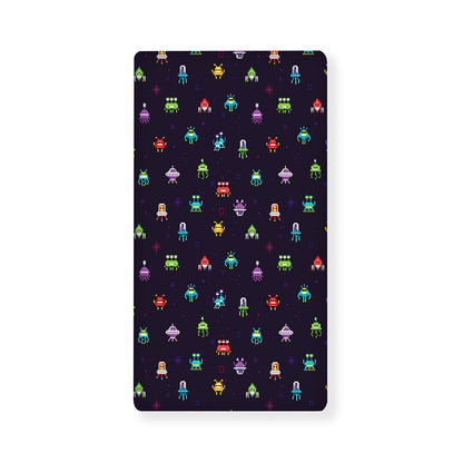 Pixel UFO Aliens Pattern Print Baby Crib Sheet